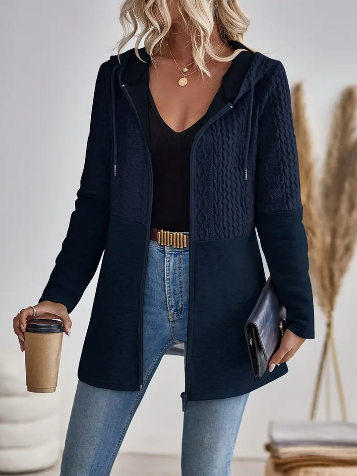 Mirla | Dam Hoodie T-shirt med dragkedja-Eva Jonsson