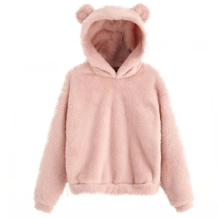 Mirla | Dam Hoodie med Teddybjörnöron-Eva Jonsson