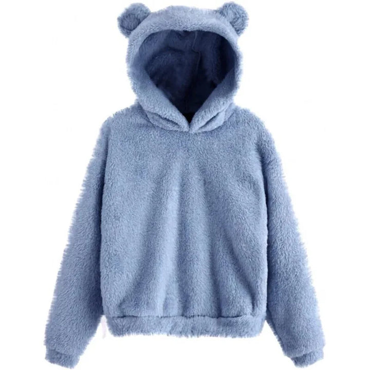 Mirla | Dam Hoodie med Teddybjörnöron-Eva Jonsson