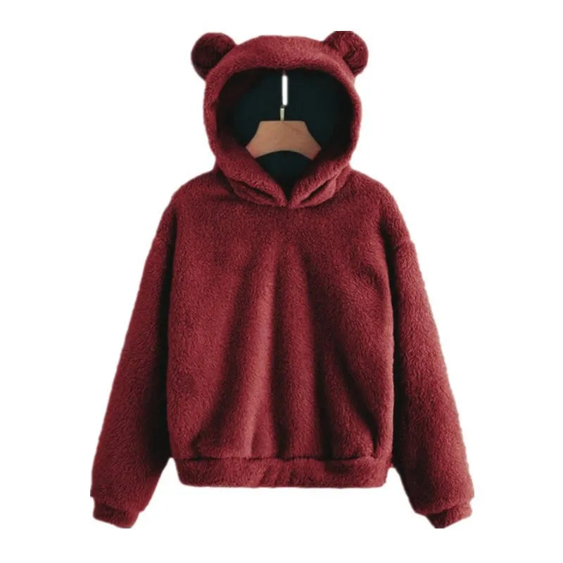 Mirla | Dam Hoodie med Teddybjörnöron-Eva Jonsson