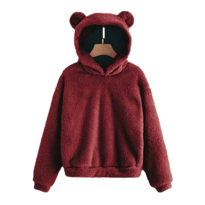 Mirla | Dam Hoodie med Teddybjörnöron-Eva Jonsson
