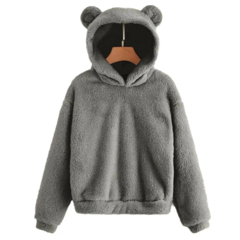 Mirla | Dam Hoodie med Teddybjörnöron-Eva Jonsson