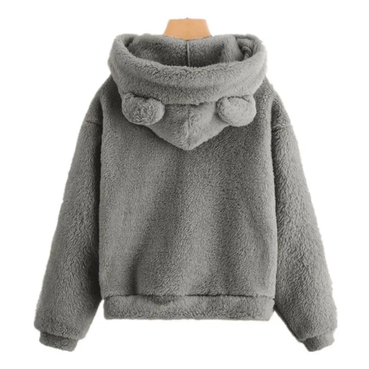 Mirla | Dam Hoodie med Teddybjörnöron-Eva Jonsson