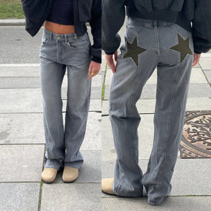 Mirla | Dam Jeans med Stjärnmönster-Eva Jonsson