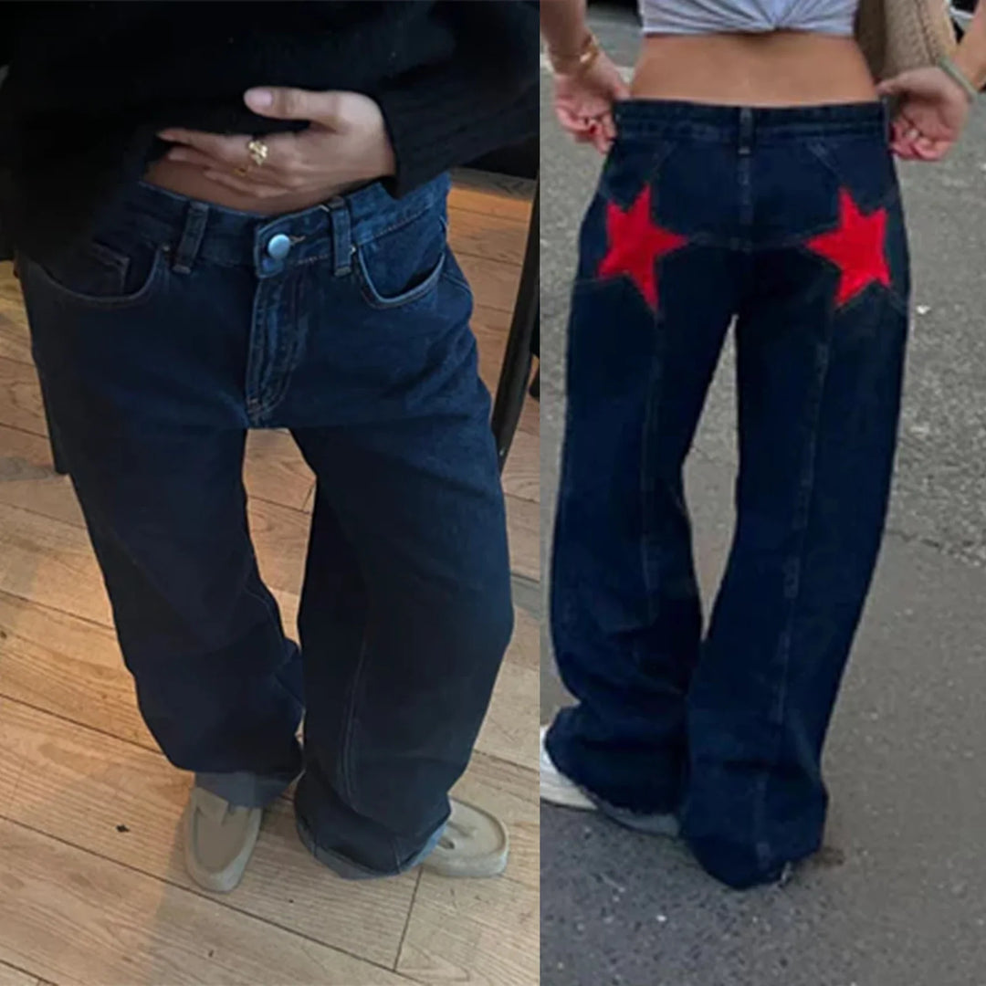 Mirla | Dam Jeans med Stjärnmönster-Eva Jonsson