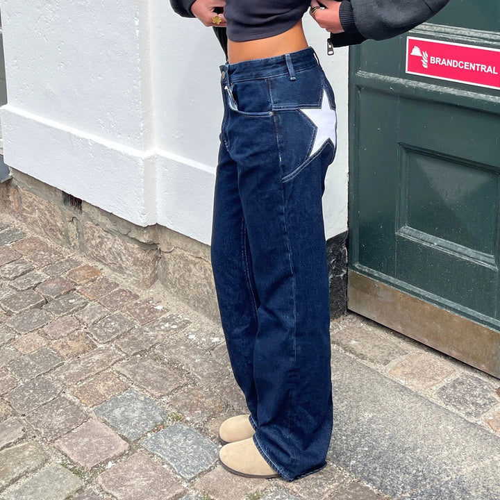 Mirla | Dam Jeans med Stjärnmönster-Eva Jonsson