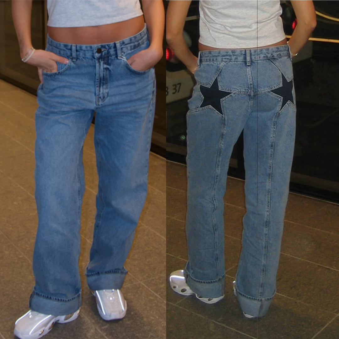 Mirla | Dam Jeans med Stjärnmönster-Eva Jonsson