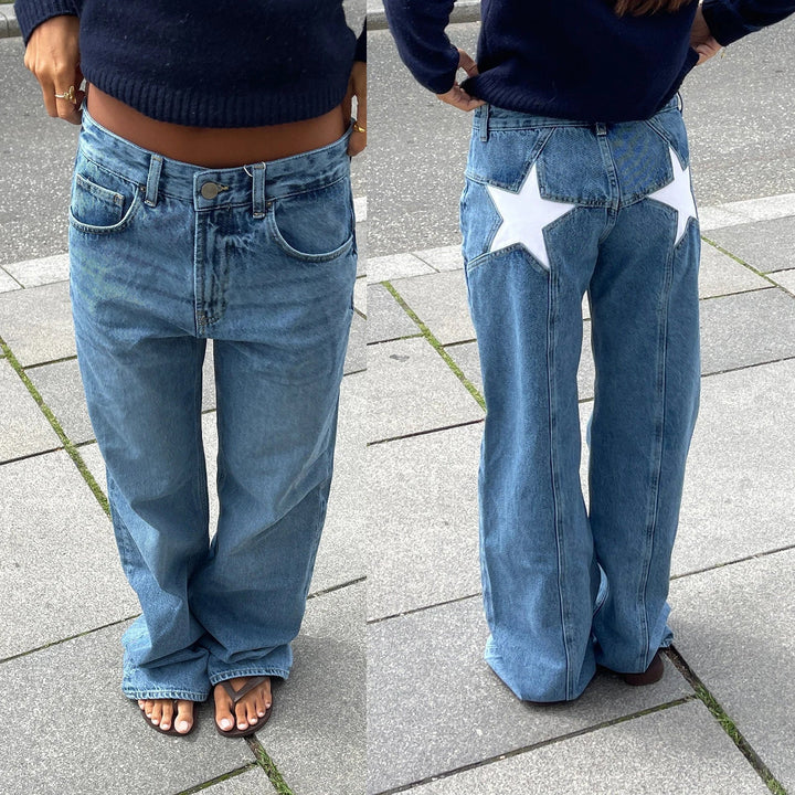Mirla | Dam Jeans med Stjärnmönster-Eva Jonsson