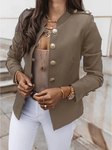 Mirla | Dam Knapp-Front Militärstil Jacka-Eva Jonsson
