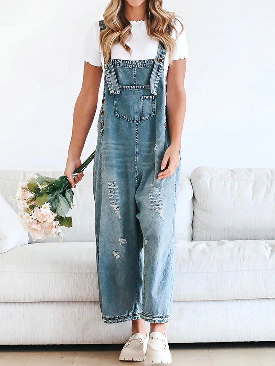 Mirla | Dam Loose Denim Overall Bekväm & Stilren-Eva Jonsson