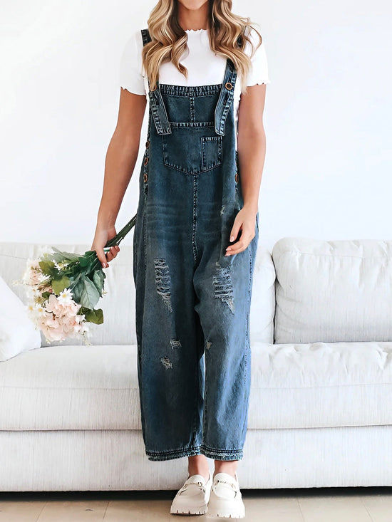 Mirla | Dam Loose Denim Overall Bekväm & Stilren-Eva Jonsson