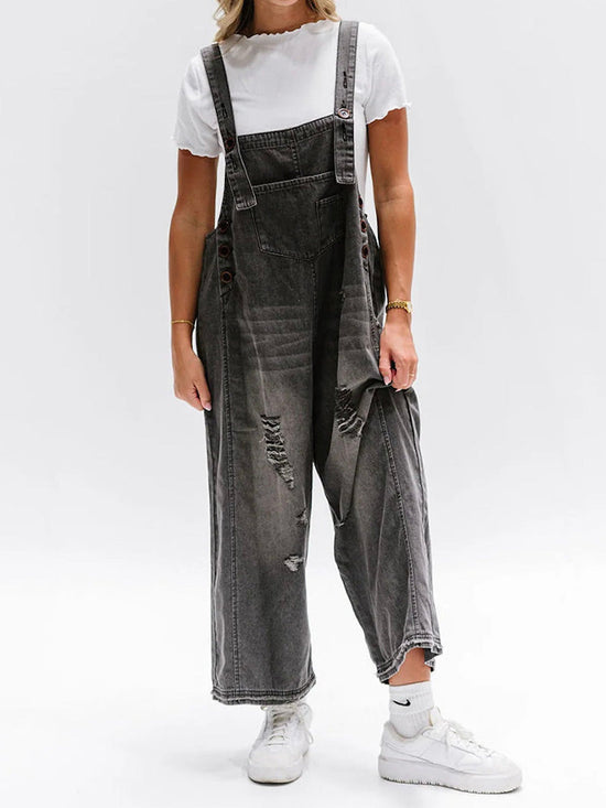 Mirla | Dam Loose Denim Overall Bekväm & Stilren-Eva Jonsson