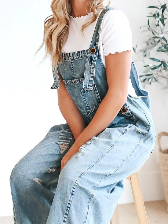 Mirla | Dam Loose Denim Overall Bekväm & Stilren-Eva Jonsson