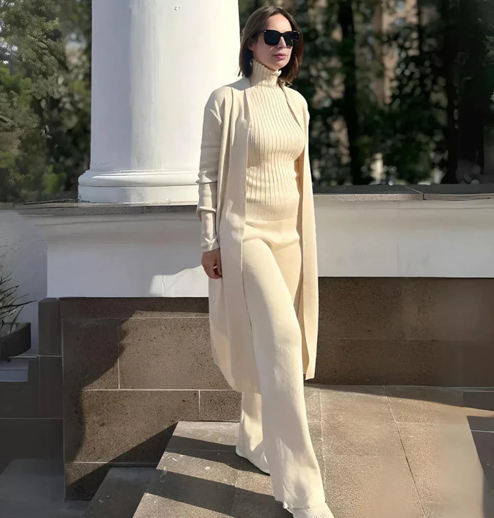 Mirla | Dam Lyx 3 Dela Stickad Co Ord Sats Mjuk & Deformbar-Eva Jonsson
