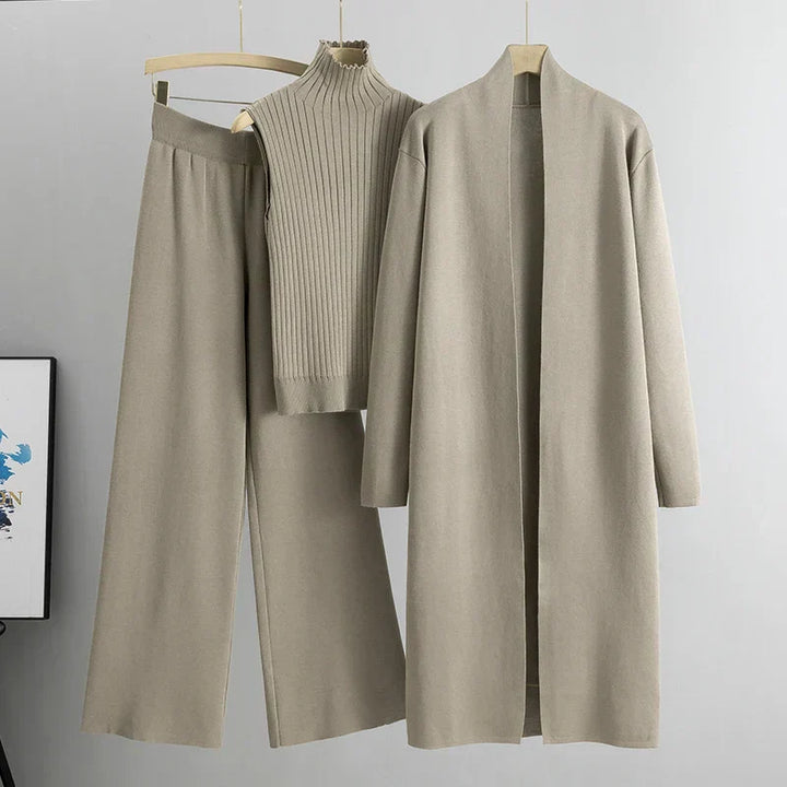 Mirla | Dam Lyx 3 Dela Stickad Co Ord Sats Mjuk & Deformbar-Eva Jonsson