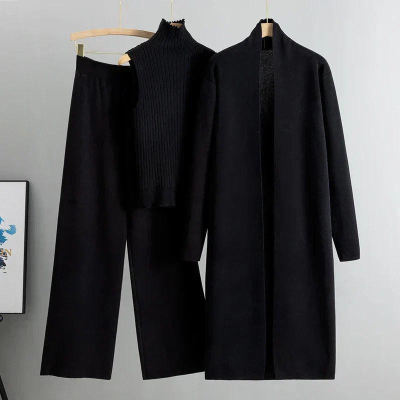 Mirla | Dam Lyx 3 Dela Stickad Co Ord Sats Mjuk & Deformbar-Eva Jonsson