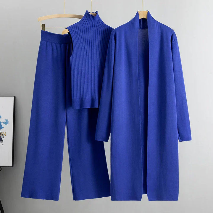 Mirla | Dam Lyx 3 Dela Stickad Co Ord Sats Mjuk & Deformbar-Eva Jonsson