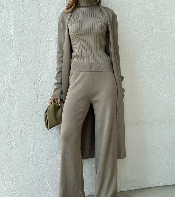 Mirla | Dam Lyx 3 Dela Stickad Co Ord Sats Mjuk & Deformbar-Eva Jonsson
