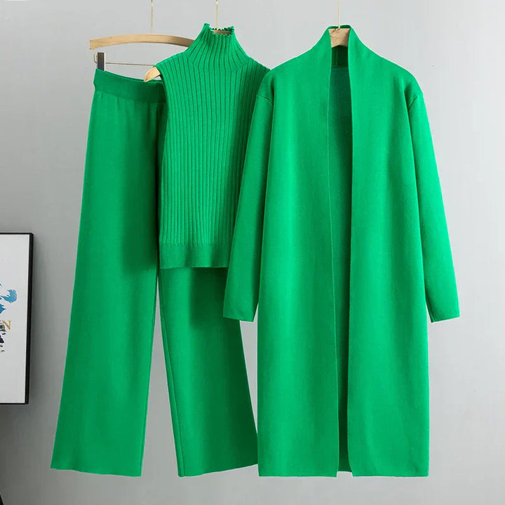 Mirla | Dam Lyx 3 Dela Stickad Co Ord Sats Mjuk & Deformbar-Eva Jonsson