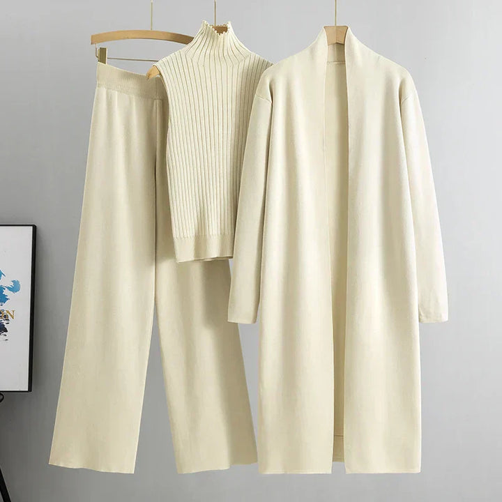 Mirla | Dam Lyx 3 Dela Stickad Co Ord Sats Mjuk & Deformbar-Eva Jonsson