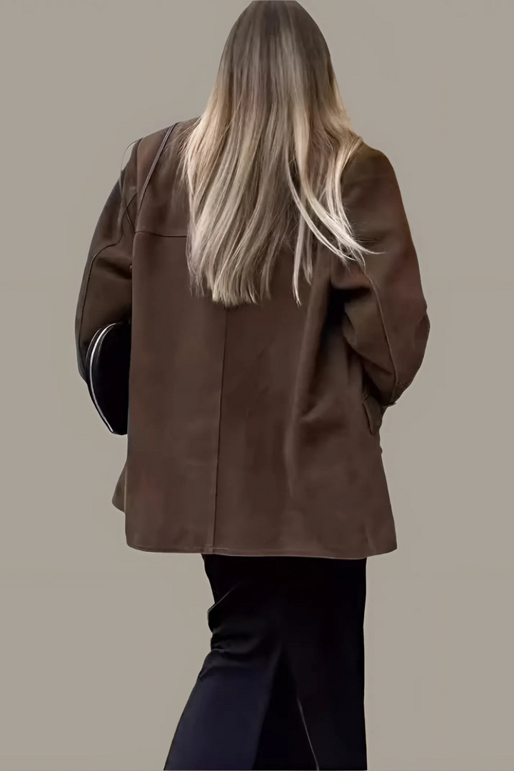 Mirla | Dam Mocka Blazer Klassisk & Lätt Brun Kvinnojacka-Eva Jonsson