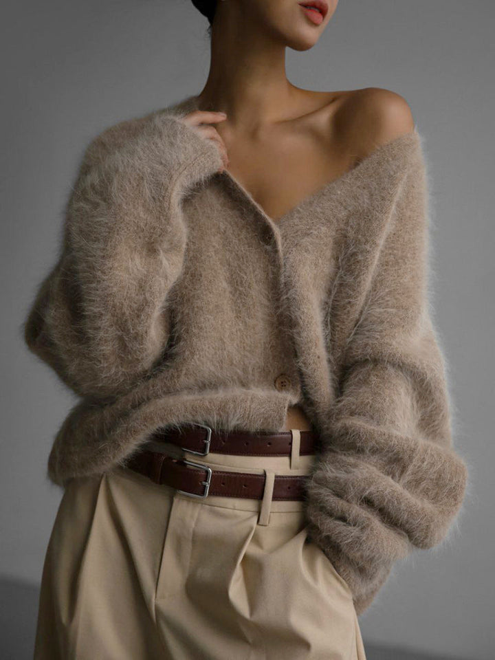 Mirla | Dam Off-Shoulder Stickad Kofta-Eva Jonsson