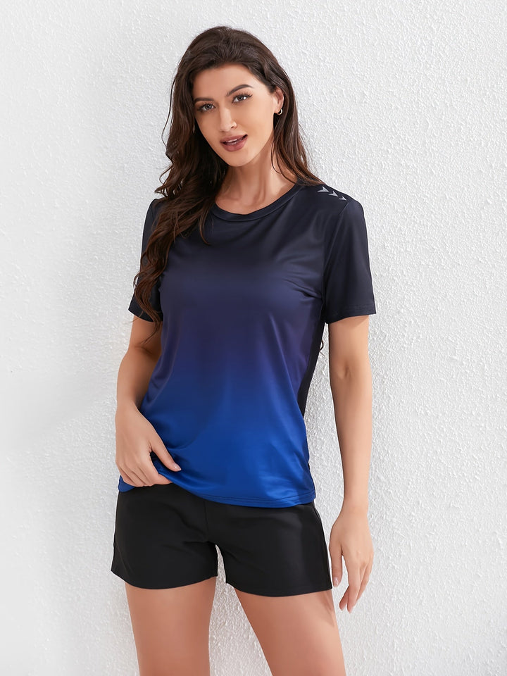 Mirla | Dam Ombre Sport T-shirt med Korta Ärmar-Eva Jonsson