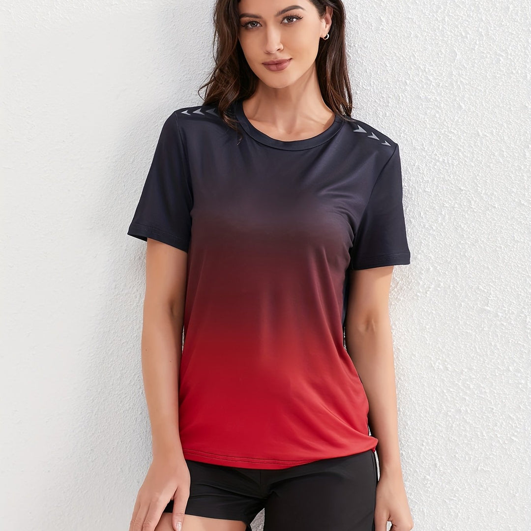 Mirla | Dam Ombre Sport T-shirt med Korta Ärmar-Eva Jonsson