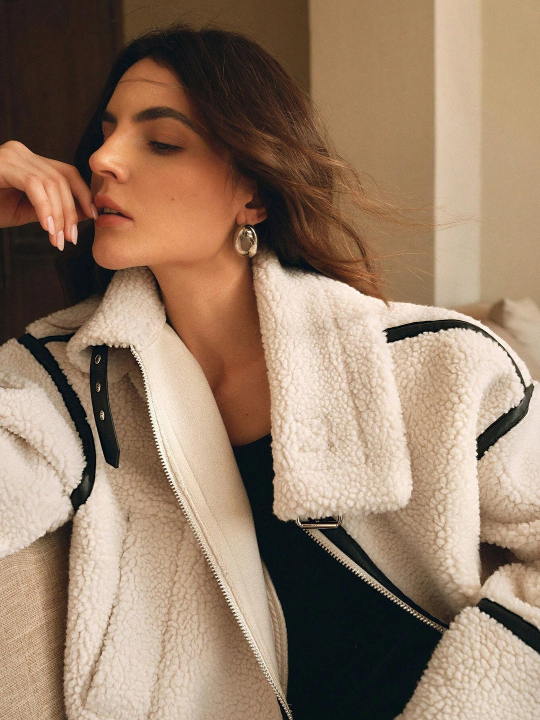 Mirla | Dam Overized Sherpa Jacka-Eva Jonsson