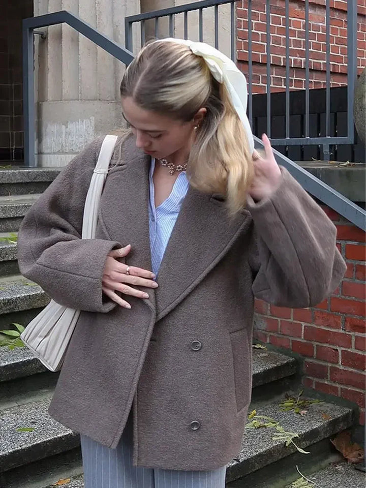 Mirla | Dam Oversized Dubbelknäppt Kappa-Eva Jonsson