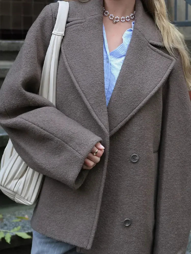 Mirla | Dam Oversized Dubbelknäppt Kappa-Eva Jonsson