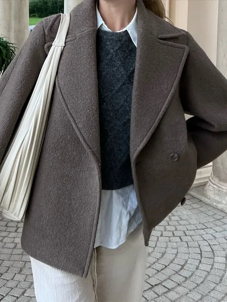 Mirla | Dam Oversized Dubbelknäppt Kappa-Eva Jonsson