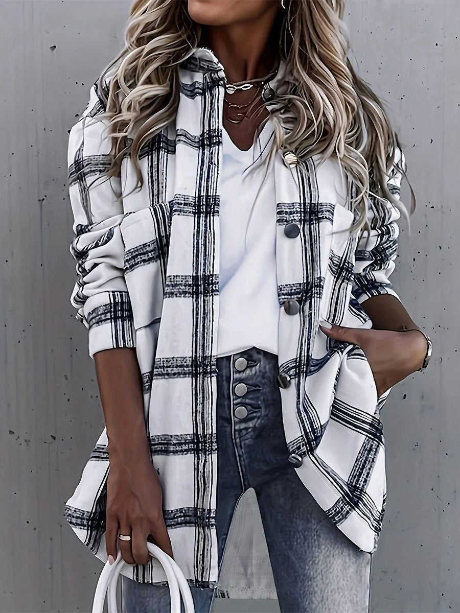 Mirla | Dam Oversized Rutigt Skjortjacka-Eva Jonsson
