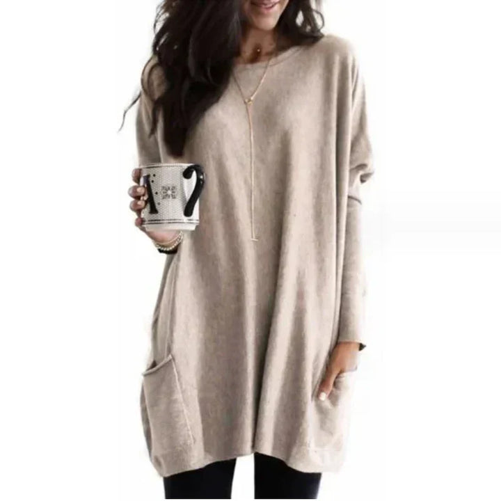 Mirla | Dam Oversized-Tunika Tröja för Avslappnad Komfort-Eva Jonsson