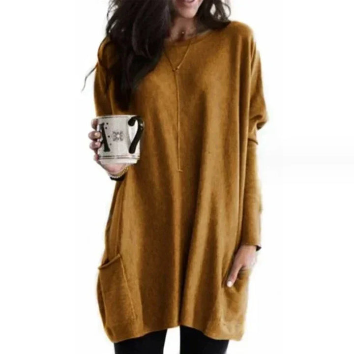 Mirla | Dam Oversized-Tunika Tröja för Avslappnad Komfort-Eva Jonsson
