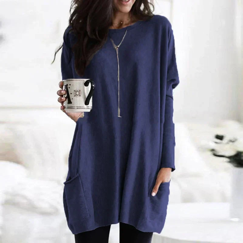 Mirla | Dam Oversized-Tunika Tröja för Avslappnad Komfort-Eva Jonsson