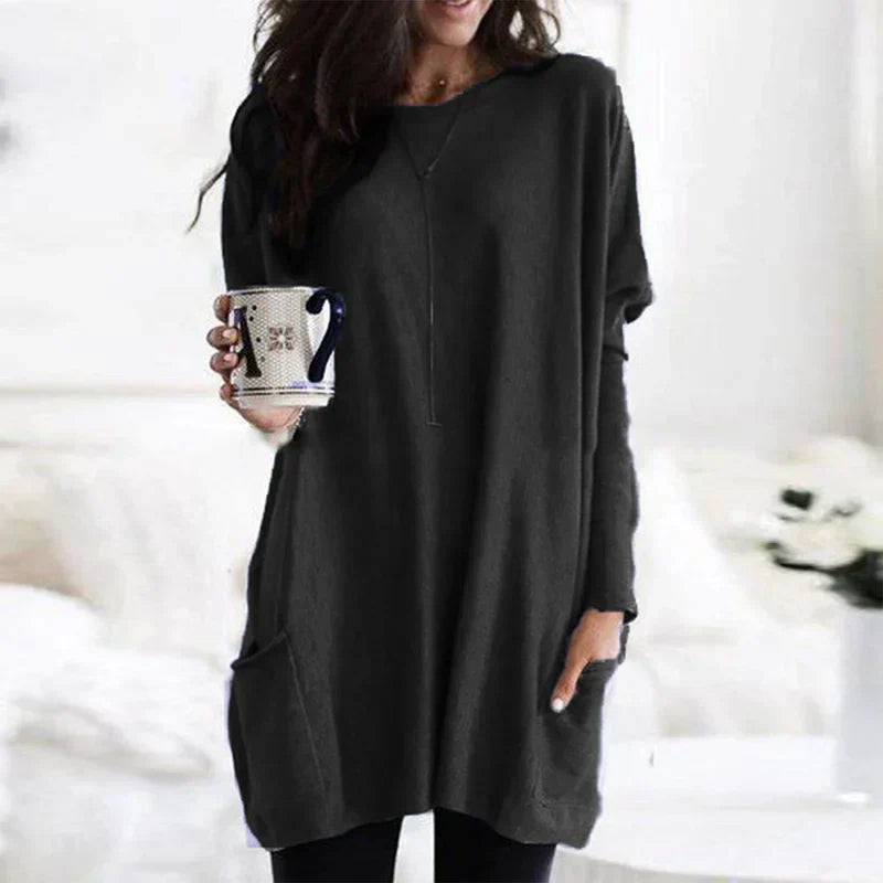 Mirla | Dam Oversized-Tunika Tröja för Avslappnad Komfort-Eva Jonsson