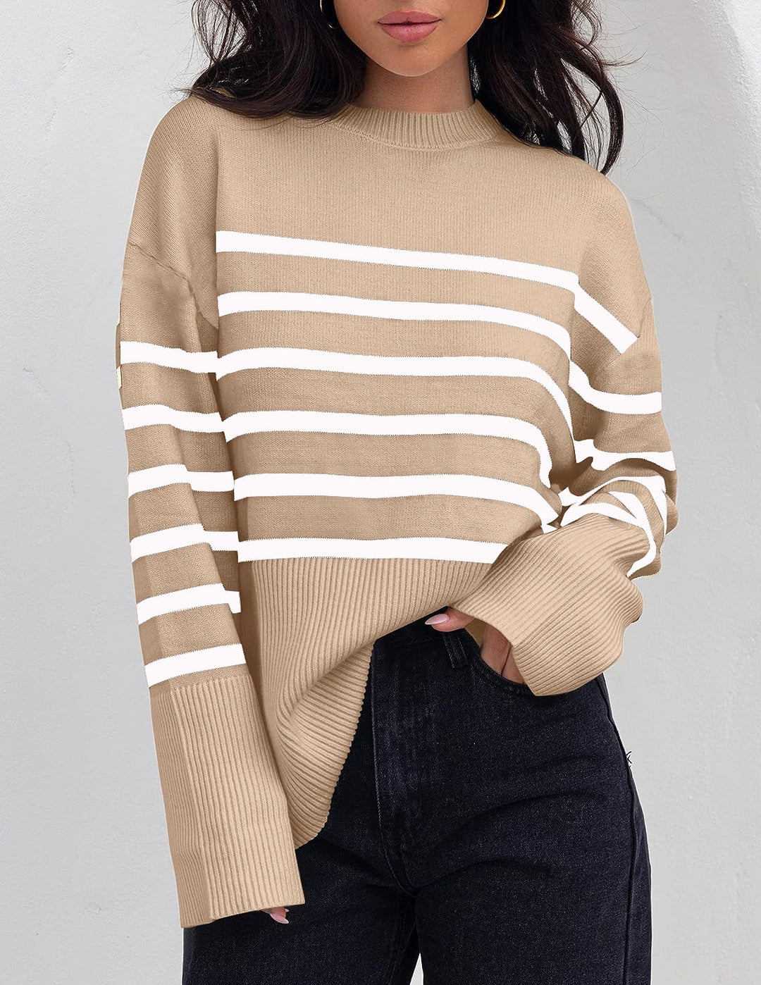 Mirla | Dam Rand Oversized-Tröja för Höst och Vinter-Eva Jonsson