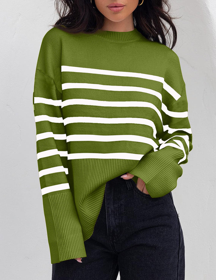 Mirla | Dam Rand Oversized-Tröja för Höst och Vinter-Eva Jonsson