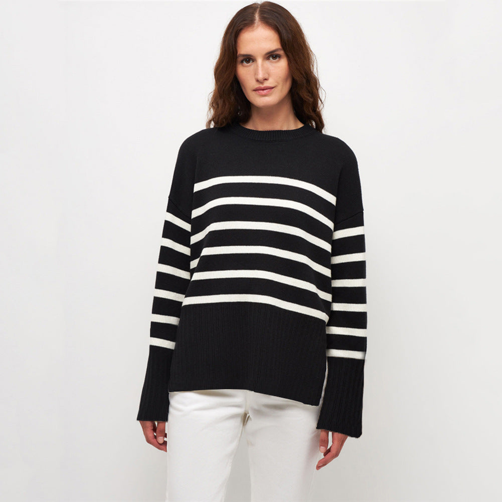 Mirla | Dam Rand Oversized-Tröja för Höst och Vinter-Eva Jonsson