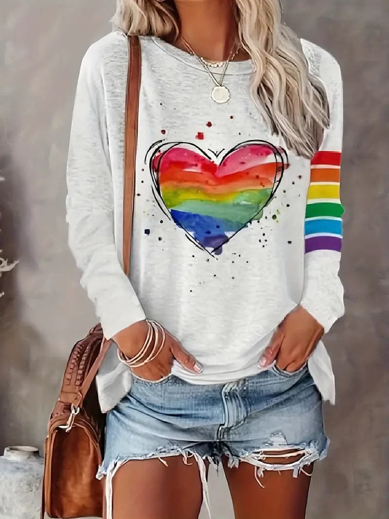 Mirla | Dam Regnbåge T-shirt-Eva Jonsson