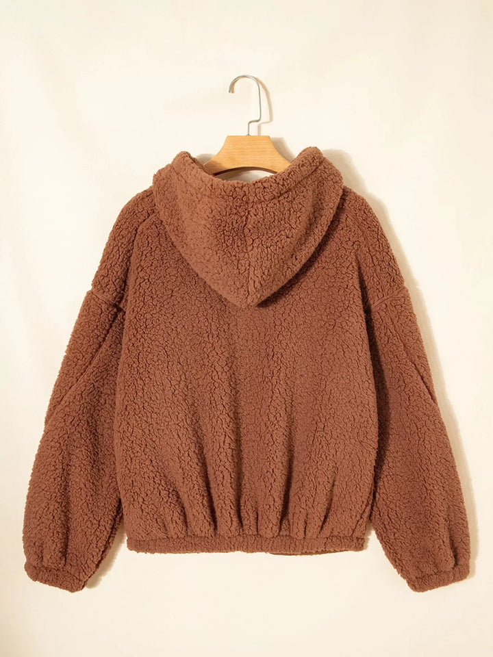 Mirla | Dam Relaxed Fit Zip Up Teddyjacka-Eva Jonsson