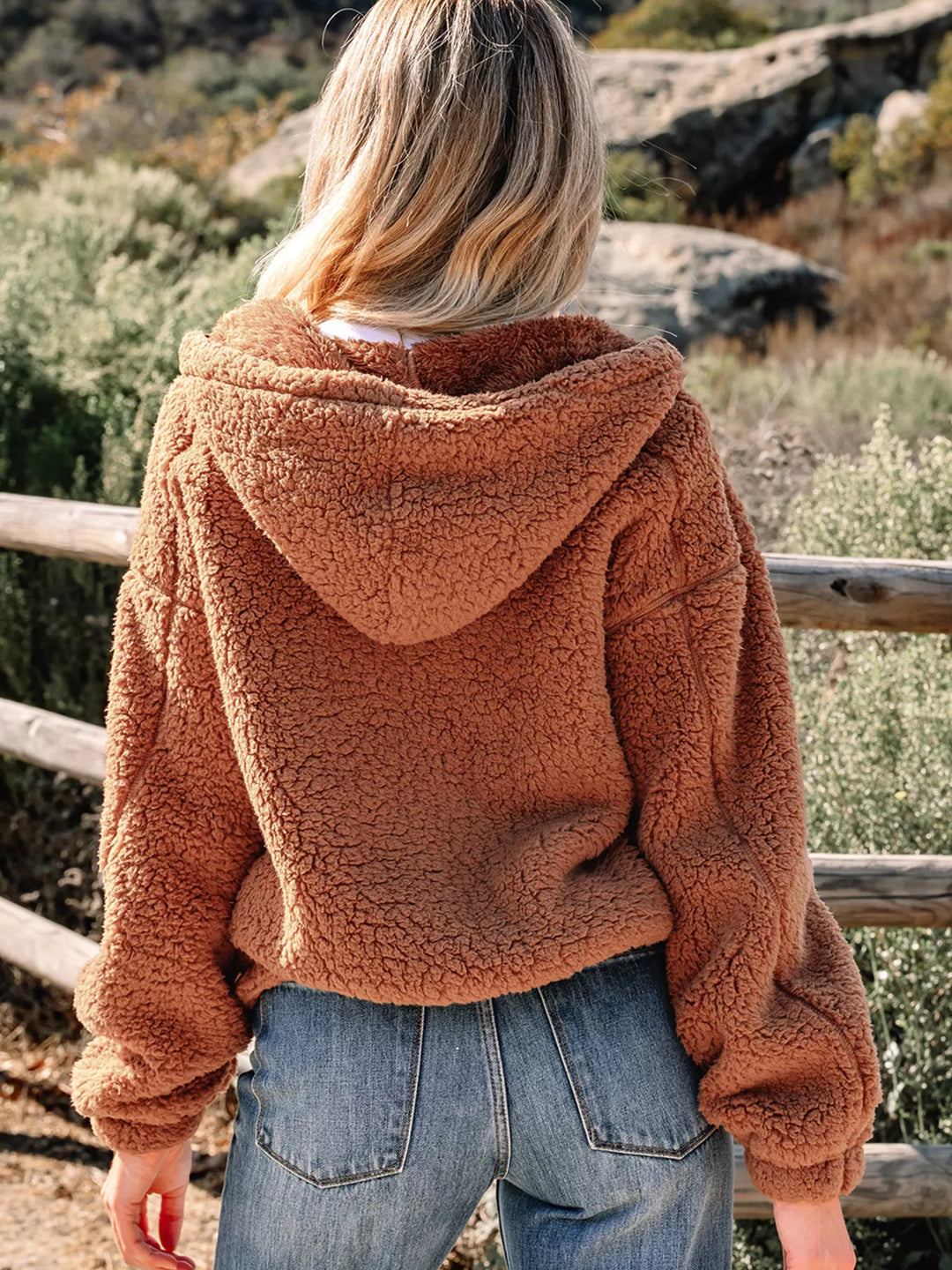 Mirla | Dam Relaxed Fit Zip Up Teddyjacka-Eva Jonsson