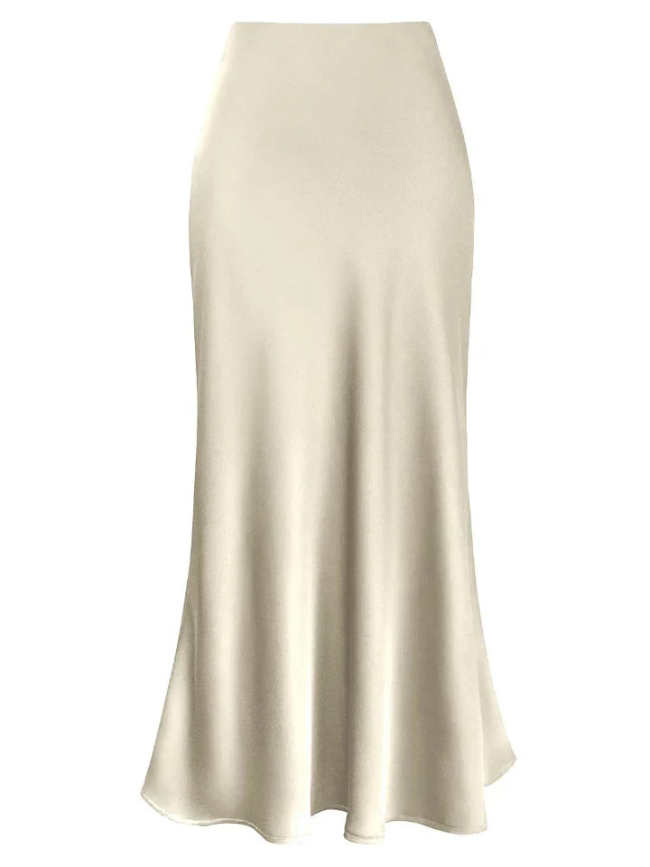 Mirla | Dam Satin Silke Kjolar Sommar Vår Koreansk Mode Kläder Kontor Damer Långa Kjolar Elegant Svart Maxi Kjolar för Damer-Eva Jonsson