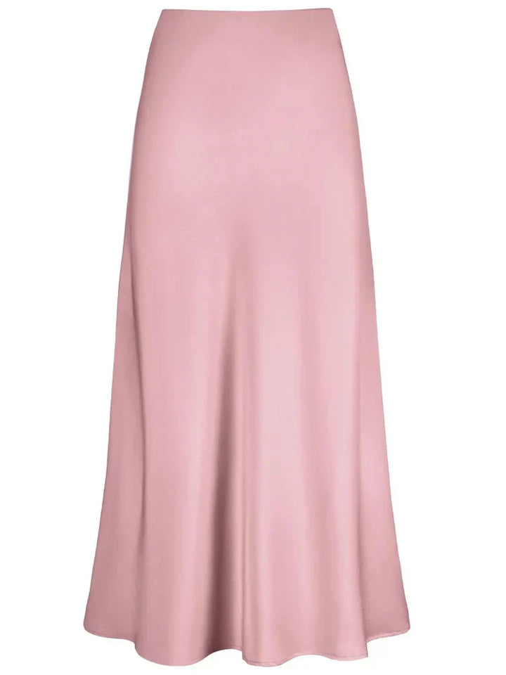 Mirla | Dam Satin Silke Kjolar Sommar Vår Koreansk Mode Kläder Kontor Damer Långa Kjolar Elegant Svart Maxi Kjolar för Damer-Eva Jonsson
