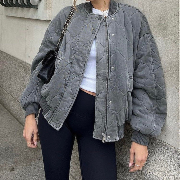 Mirla | Dam Steppad Oversized Bombarjacka-Eva Jonsson