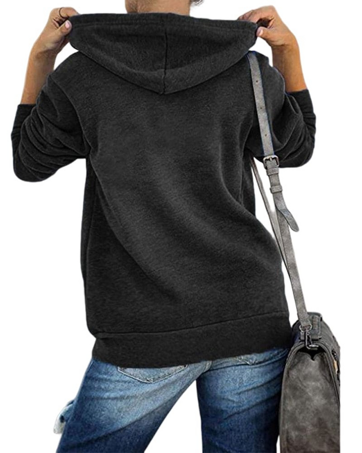 Mirla | Dam Svart Zip-Hoodie-Eva Jonsson