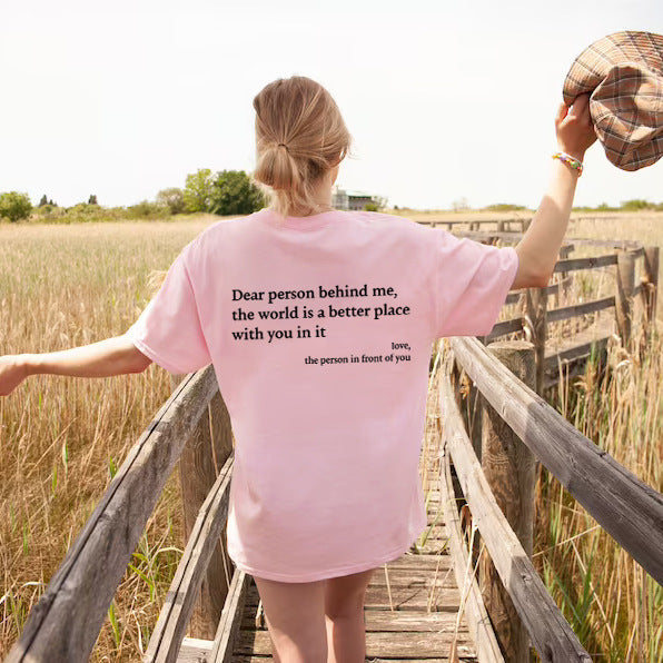 Mirla | Dam T-shirt med rundhals och slogan-Eva Jonsson