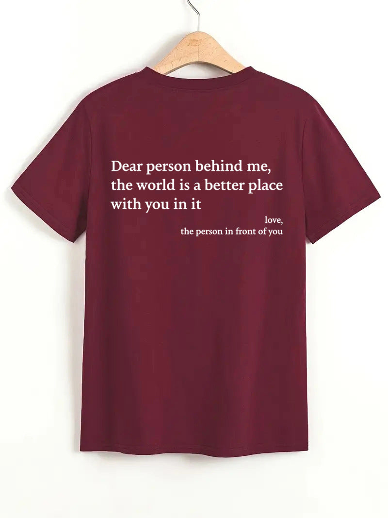 Mirla | Dam T-shirt med rundhals och slogan-Eva Jonsson