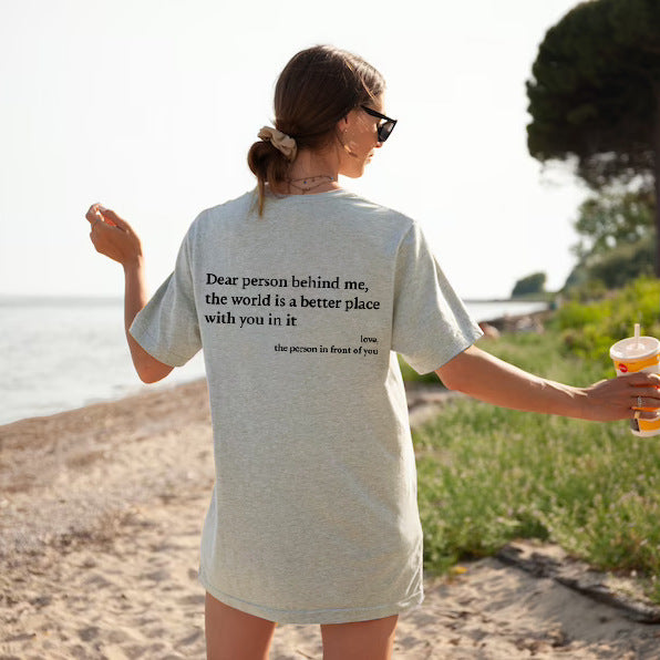 Mirla | Dam T-shirt med rundhals och slogan-Eva Jonsson